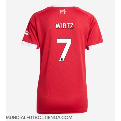 Camiseta Liverpool Florian Wirtz #7 Primera Equipación Replica 2025-26 para mujer mangas cortas